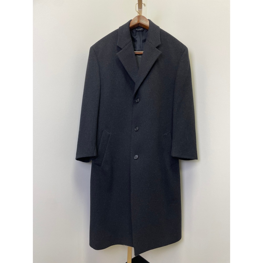 Jos A Bank Mens Size 40R Charcoal Grey 100% Wool Overcoat Topcoat